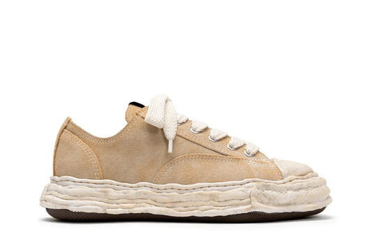 Maison Mihara Yasuhiro "PETERSON23" OG Sole Vintage Camurça Cano Baixo Bege 