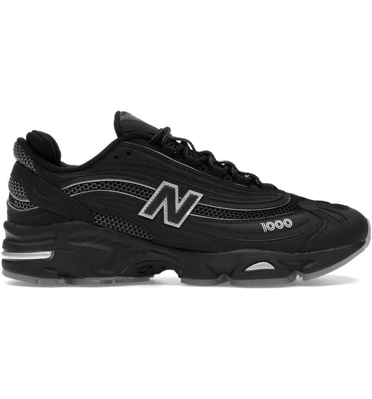 New Balance 1000 Preto Branco Prata Metálico