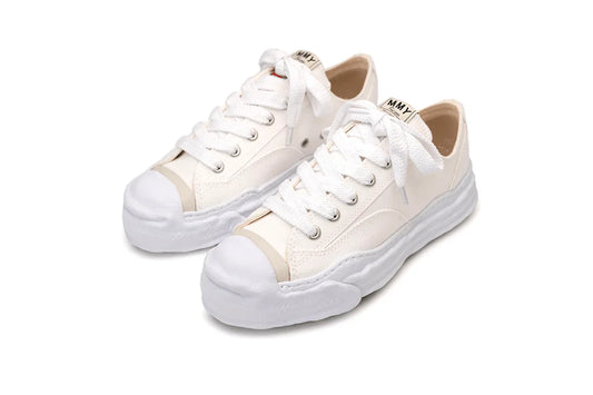 Maison Mihara Yasuhiro "Hank" OG Sole Canvas Cano Baixo Branco Branco 